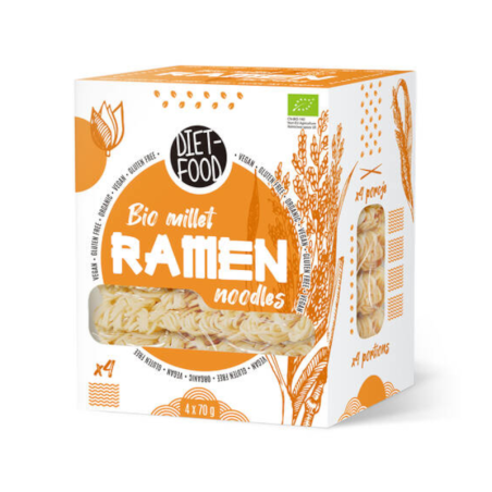Diet-Food Makaron Jaglany Ramen Bio 280g - Bezglutenowy i Niskokaloryczny