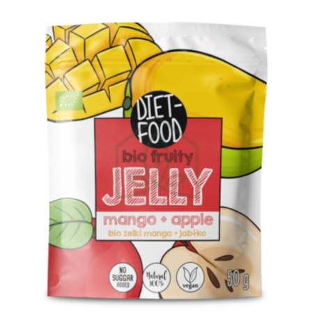 Diet-Food Żelki Owocowe Bio Jabłko Mango 50g - Zdrowa przekąska