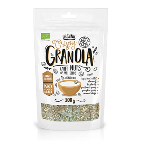 Diet-Food Granola z Orzechami Bio 200g - Zdrowy zamiennik śniadania