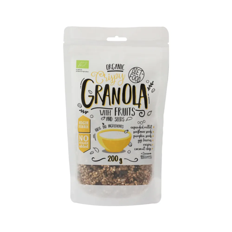Diet-Food Granola z Owocami Bio 200g - Zdrowe Śniadanie