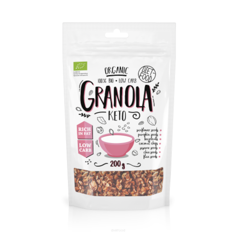 Diet-Food Granola Keto Bio 200g - Zdrowe śniadanie ketogeniczne
