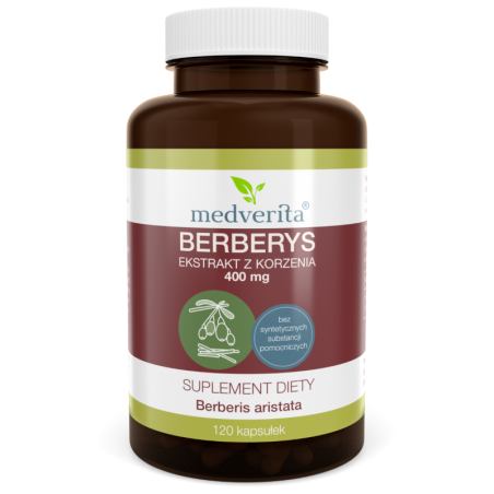 Medverita Berberyna Ekstrakt 400mg 120kaps - Wsparcie Trawienia i Cholesterolu