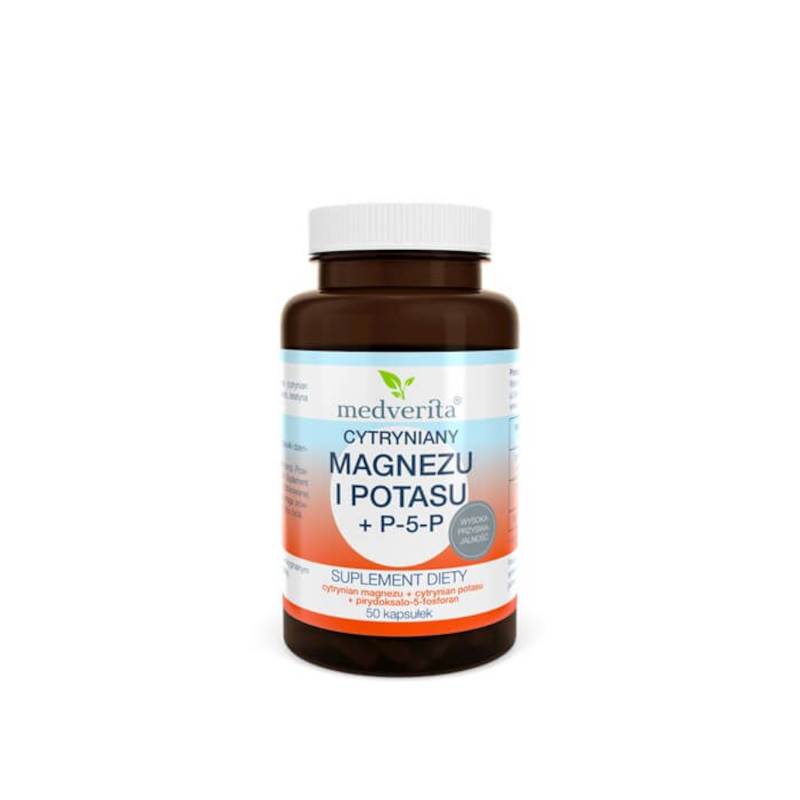 Medverita Magnez + Potas + P-5-P 50 kaps - Energia i Witalność
