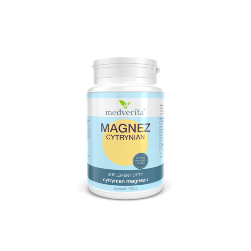 Medverita Magnez Cytrynian 400g - Magnez na skurcze i stres
