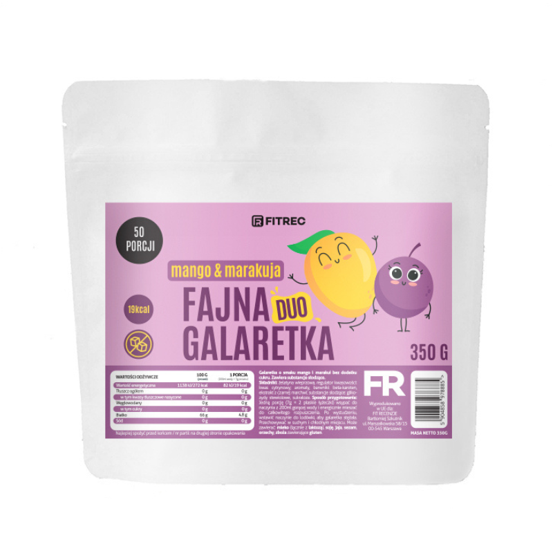 FITREC Fajna Galaretka Bez Cukru Duo 350g - Zdrowy Deser