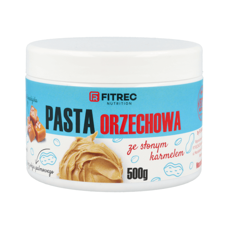 FITREC Pasta Orzechowa Słony Karmel 500g - Energia i Smak!