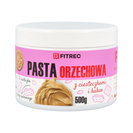 FITREC Pasta Orzechowa Ciasteczka i Kakao 500g - Zdrowa przekąska dla sportowców