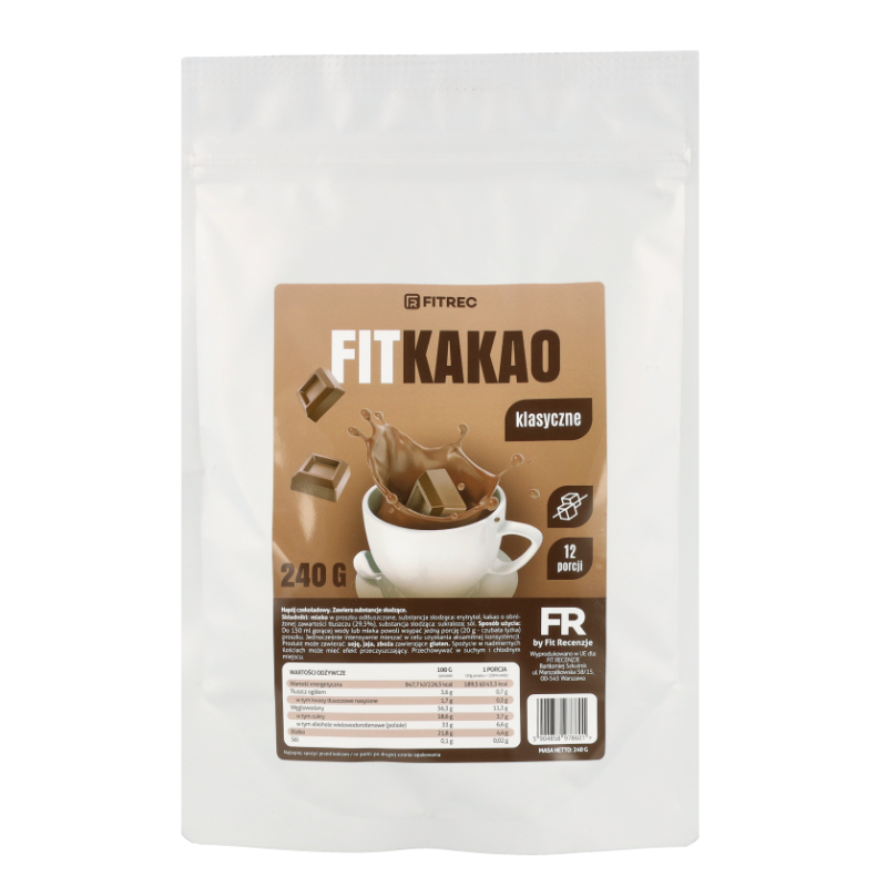 FITREC Kakao Bez Cukru 240g - Zdrowa Żywność