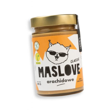Maslove Masło Arachidowe Classic 290g - Zdrowe i Pyszne Masło Orzechowe