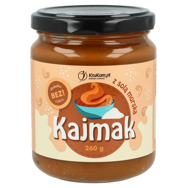 KruKam Kajmak Bez Cukru Sól Morska 260g - Zdrowy Krem do Smarowania