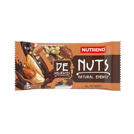 Nutrend DeNuts Natural Energy Migdały w Gorzkiej Czekoladzie 40g - Biotechsklep.pl