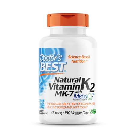 Doctor's Best Vitamin K2 MK7 MenaQ7 45mcg 180kaps - Zdrowe Kości i Serce