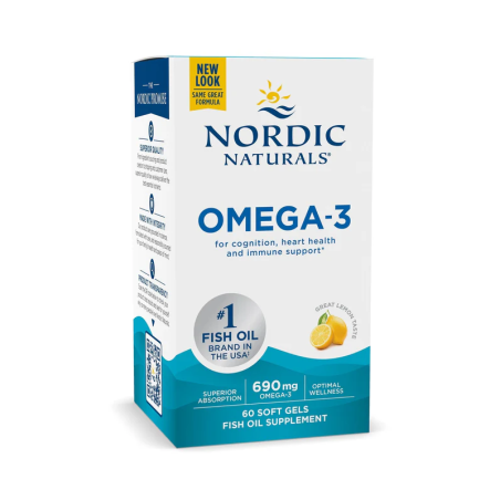 Nordic Naturals Omega 3 Lemon 60 softgels - wsparcie dla serca i mózgu