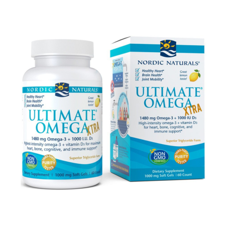 Nordic Naturals Ultimate Omega Xtra 1480mg 60 kaps. Cytrynowy - Omega 3, EPA, DHA