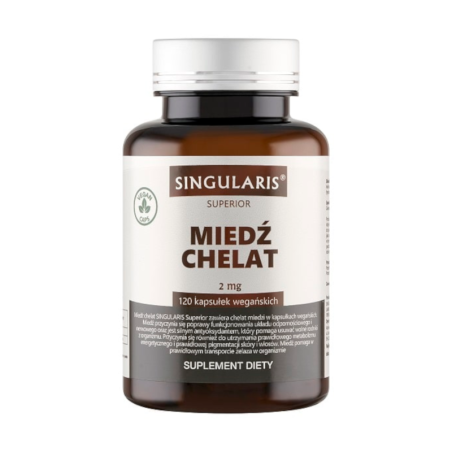 Singularis Miedź Chelat Superior 120 kaps - Miedź w chelatowanej formie