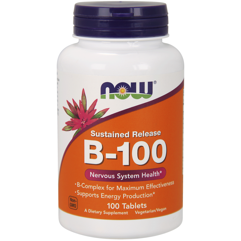 NOW Foods B-100 Sustained Release 100tab - Witamina B Complex