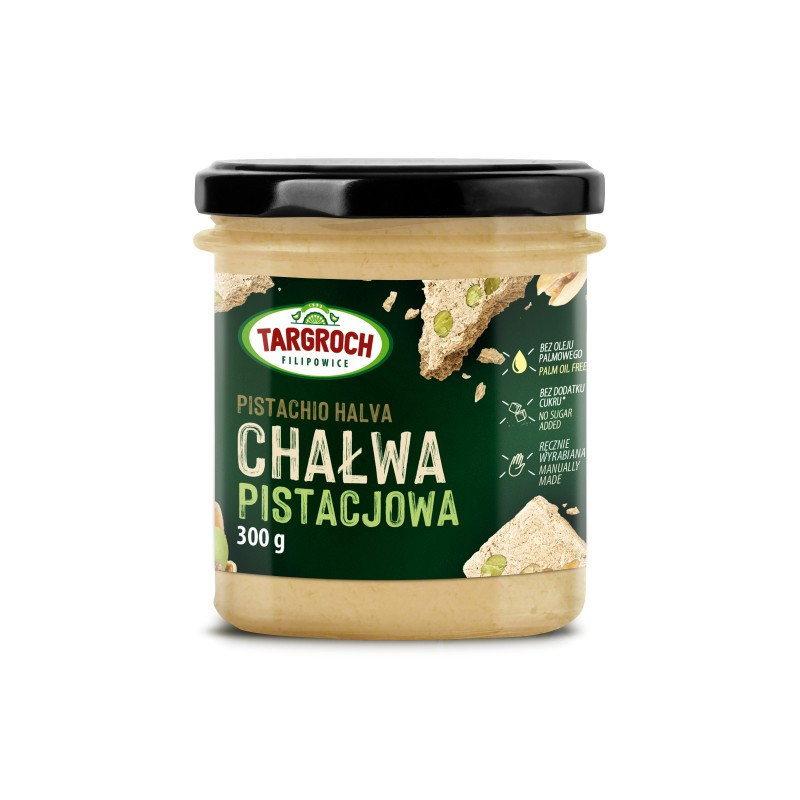 Targroch Chałwa Pistacjowa Bez Cukru 300g - Zdrowa Przekąska