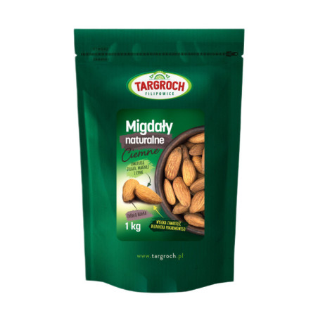 Targroch Migdały Naturalne Ciemne 1kg - Zdrowa Przekąska