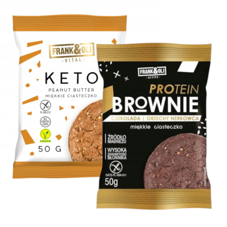 Frank&Oli Keto Ciastko + Protein Brownie - Zdrowa Przekąska 50g