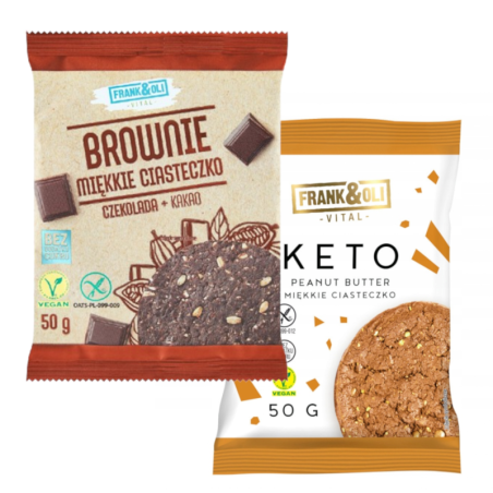 Frank&Oli Keto Ciastko + Brownie - Dietetyczna Przekąska 50g