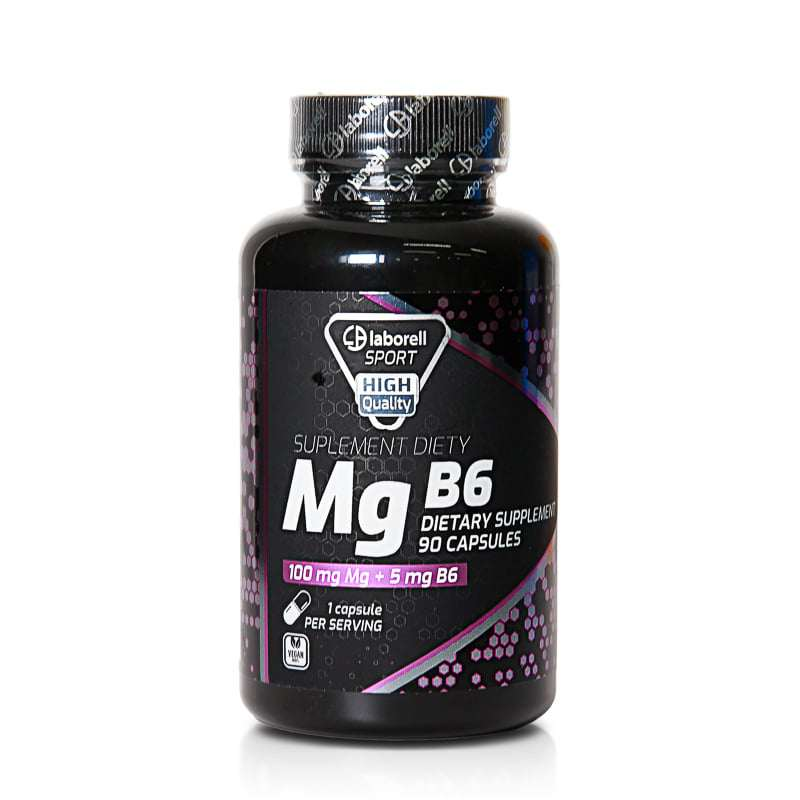 Laborell Sport Magnez + B6 90 kaps - Energia, Stres, Mięśnie