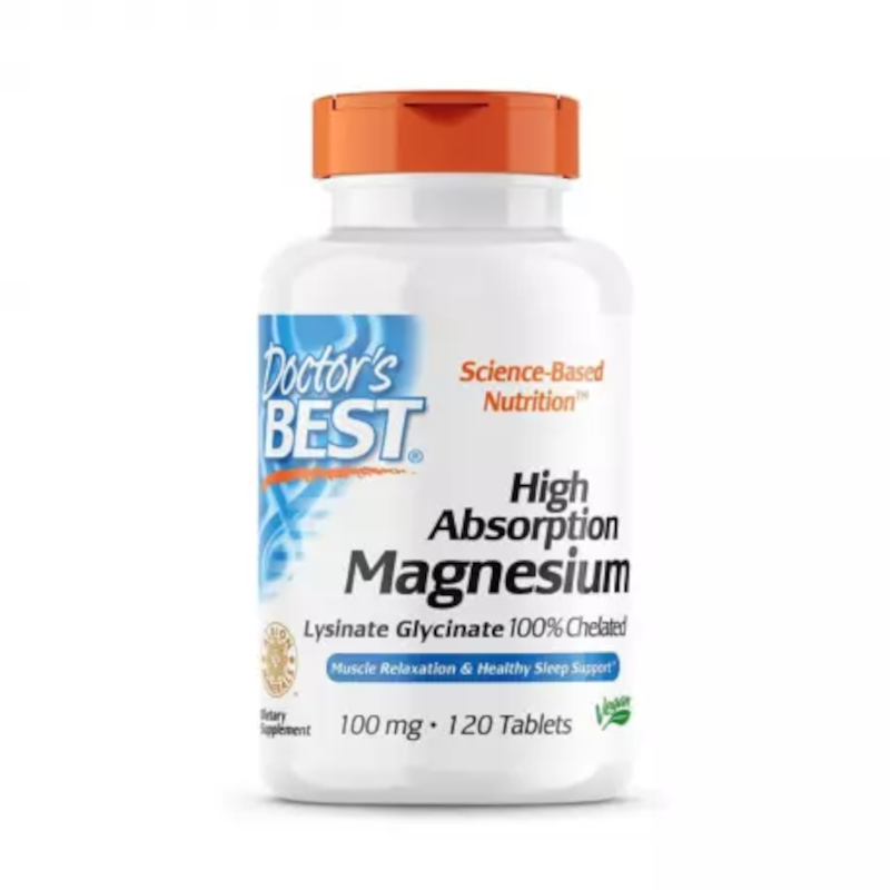 Doctor's Best Magnesium 100mg 120tab - Magnez na skurcze, stres i energię