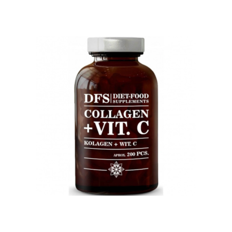 Diet-Food Kolagen Wołowy Wit C 300mg 200 kaps - dla zdrowej skóry i stawów
