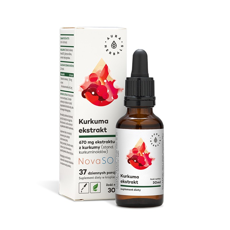 Aura Herbals Kurkuma Ekstrakt Nova Sol 30ml - Wsparcie Trawienia i Odporności
