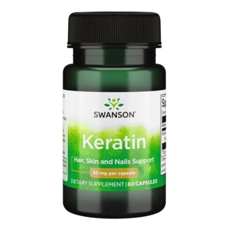 Swanson Keratin 50mg 60 kaps - wzmocnienie włosów i paznokci