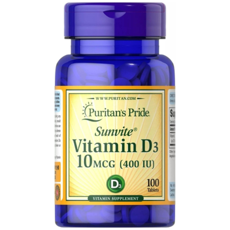 Puritan's Pride Vitamin D3 400IU 100tab - Witamina D na odporność