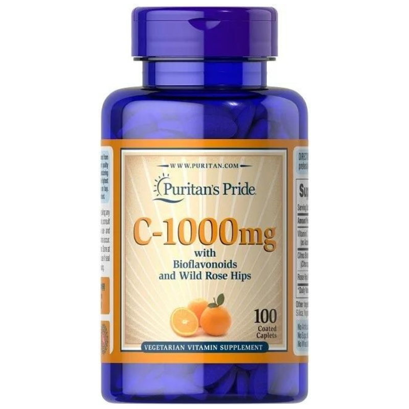 Puritan's Pride Witamina C 1000mg 100tab - Odporność i Energia
