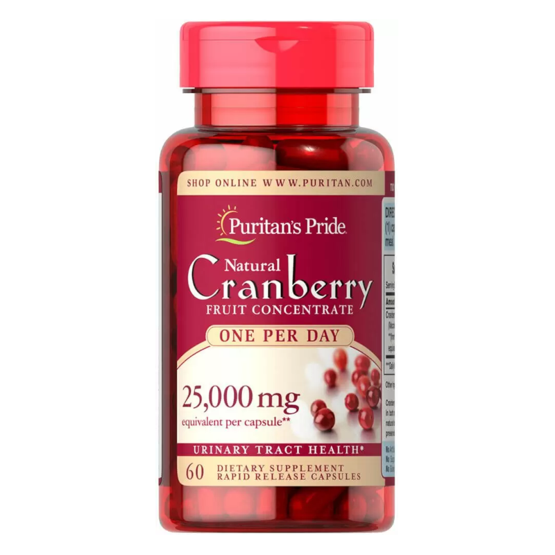 Puritan's Pride Cranberry 500mg 60 kaps - Wsparcie układu moczowego