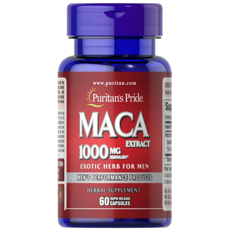 Puritan's Pride Maca Extract 60 kaps. - Energia, Libido, Wytrzymałość