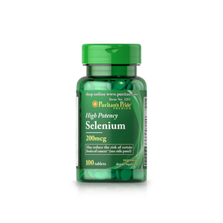Puritan's Pride Selenium 200mcg 100tab - Wsparcie odporności i tarczycy