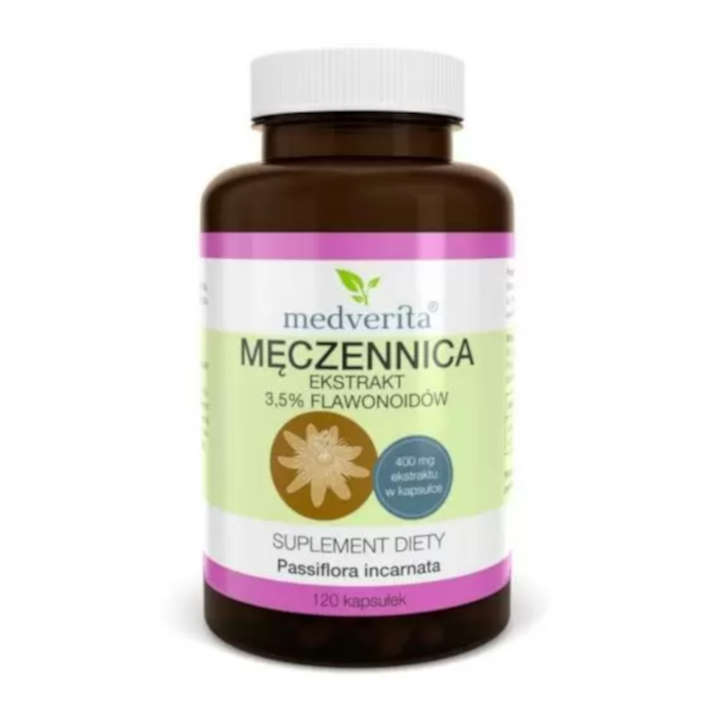 Medverita Męczennica 400mg 120 kapsułek - naturalne wsparcie dla snu i nerwów