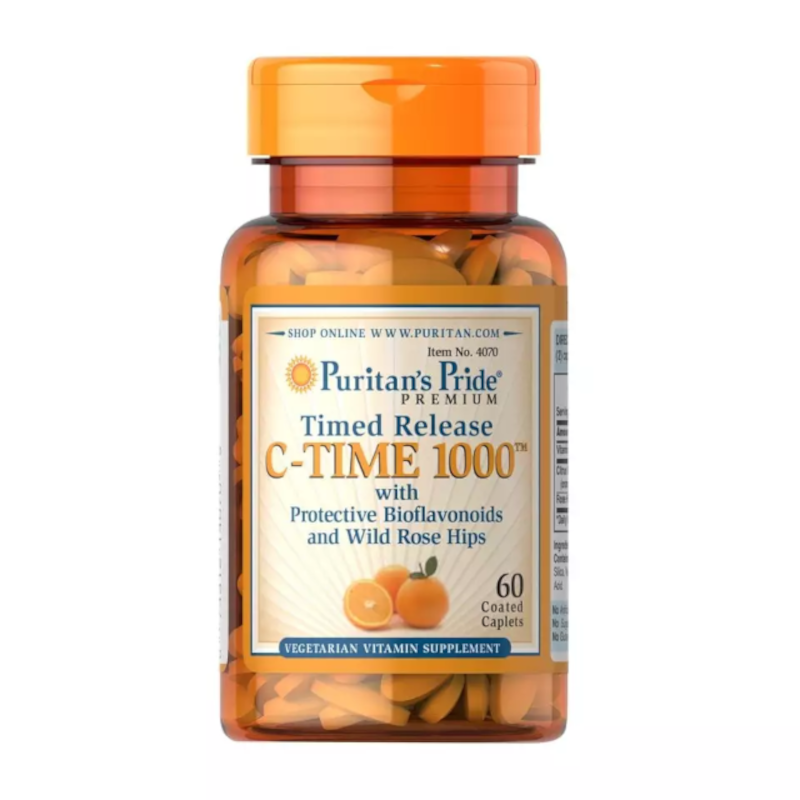 Puritan's Pride Witamina C 1000mg Time Release 60tab - Odporność i Energia