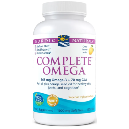 Nordic Naturals Complete Omega Lemon 565mg 120 Softgels - Kwasy Omega 3 6 9