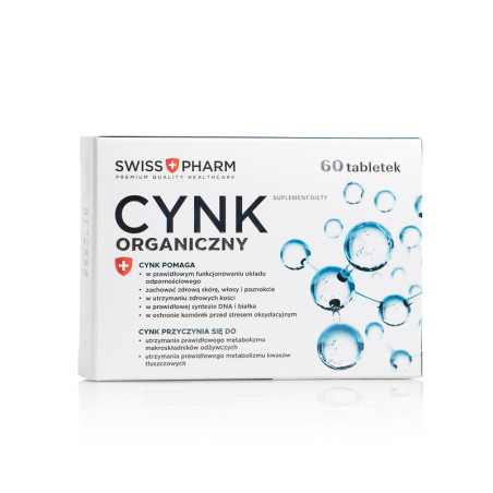 SwissPharm Cynk Organiczny 60tab - Cynk na odporność i zdrowie