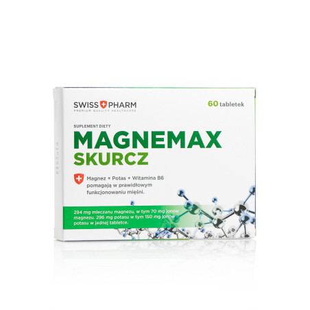 SwissPharm MagneMax Skurcz - Magnez, Potas, Witamina B6 - 60 tabl.