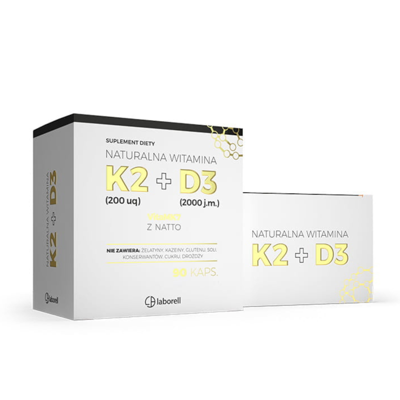 Laborell K2 + D3 2000j.m 90 kaps. - Wzmocnienie kości i odporności