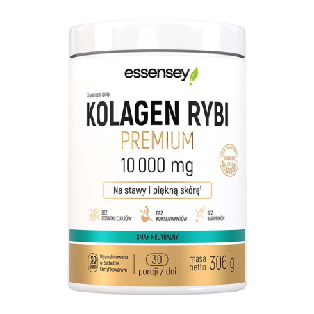 Essensey Kolagen Rybi 10000g Neutralny 306g - Kolagen na Stawy i Skórę