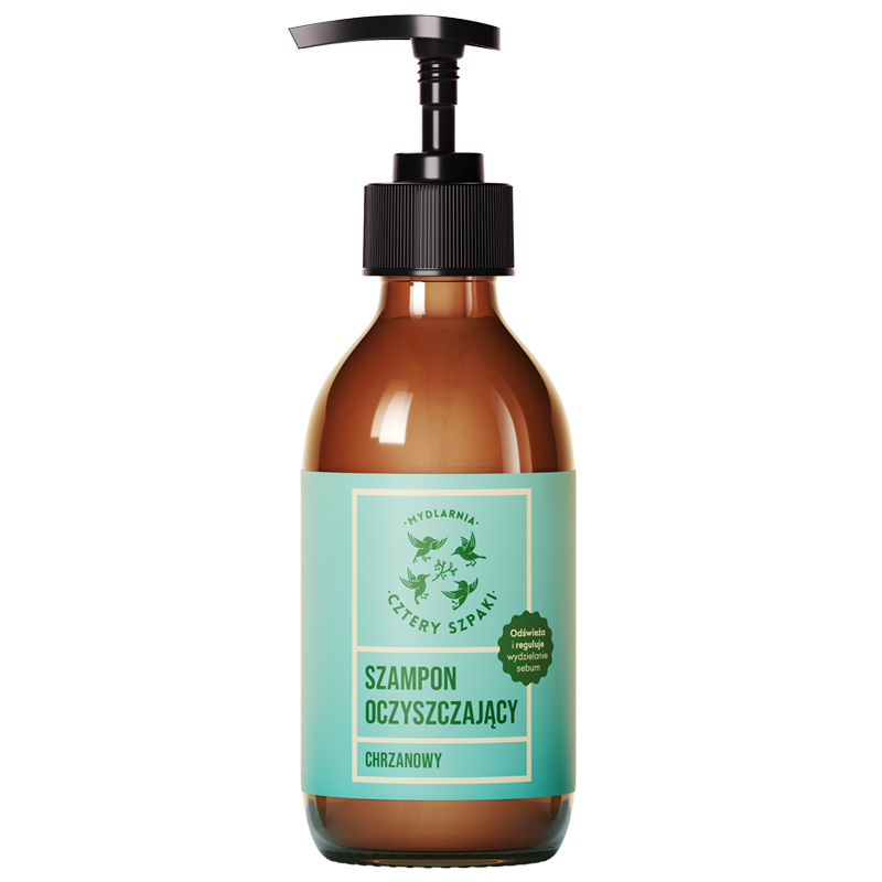 4 Szpaki Szampon Oczyszczający Chrzanowy 300ml - Naturalna Pielęgnacja Włosów