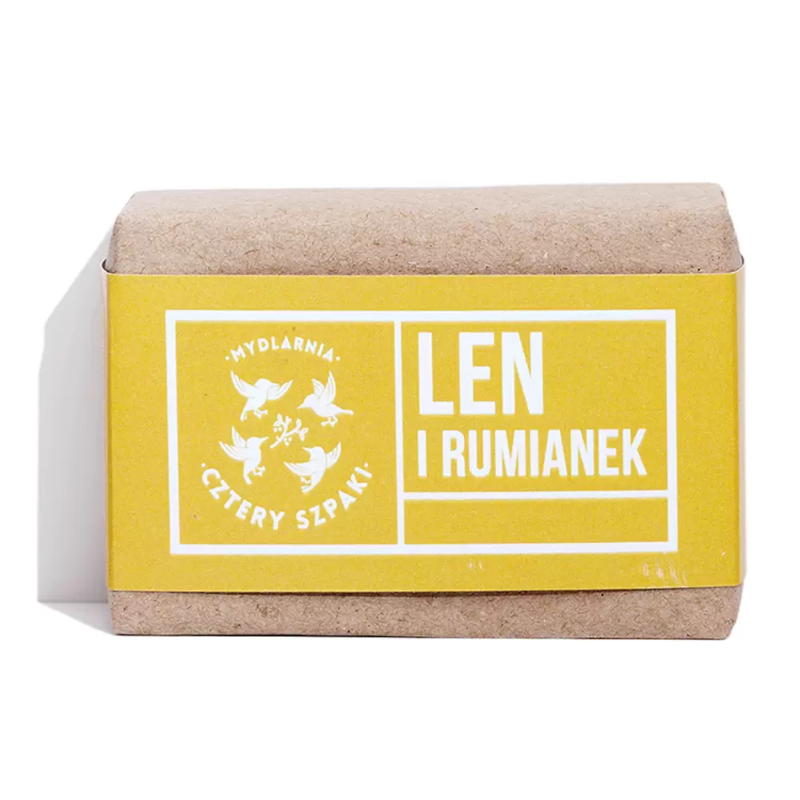 4 Szpaki Mydło Len i Rumianek 110g - Naturalna Pielęgnacja