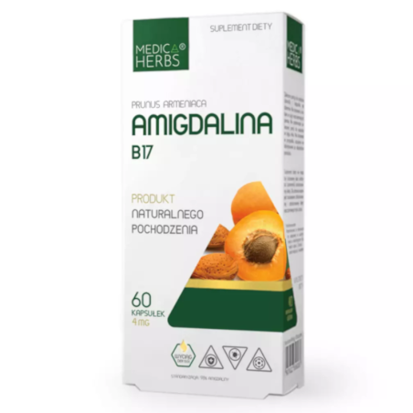 Medica Herbs Amigdalina B17 60 kaps - Witamina B17 dla zdrowia