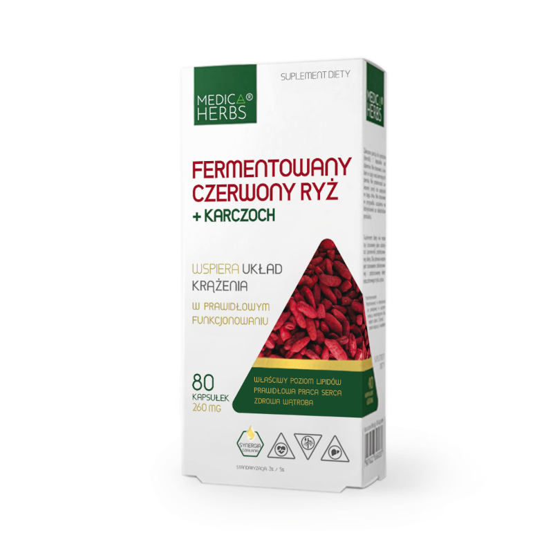Medica Herbs Czerwony Ryż + Karczoch 80 kaps - Wsparcie serca i wątroby
