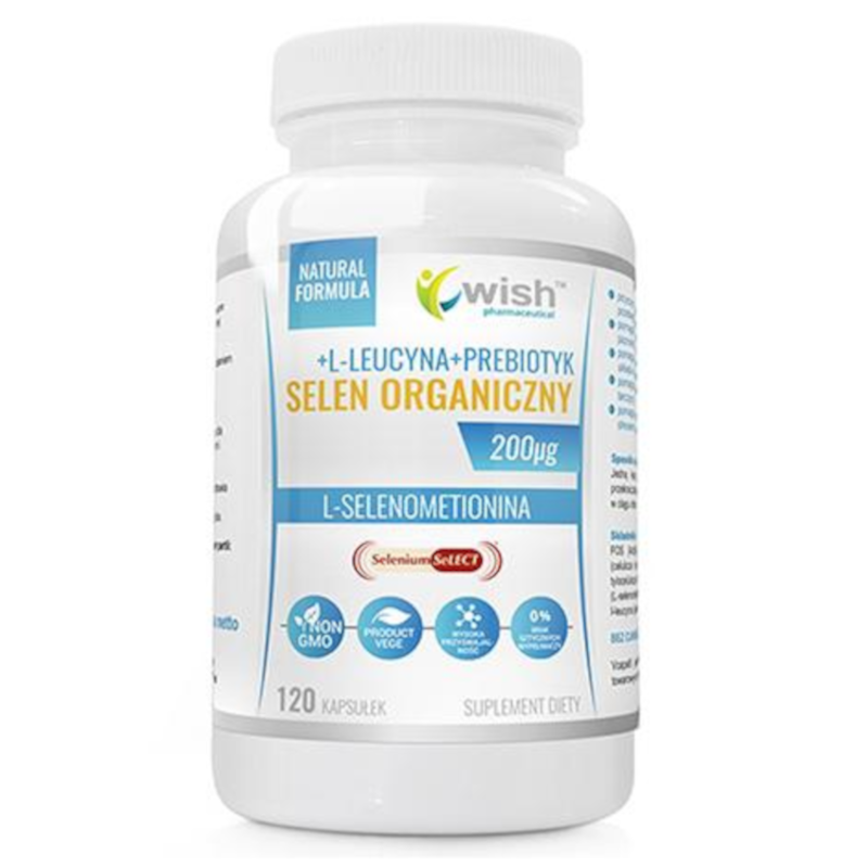 WISH Selen Organiczny + Prebiotyk - Odporność, Skóra, Włosy