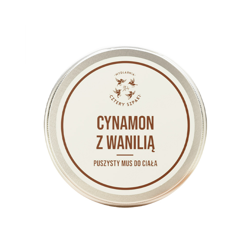 4 Szpaki Mus do Ciała Cynamon Wanilia 150ml - Naturalne odżywienie i regeneracja