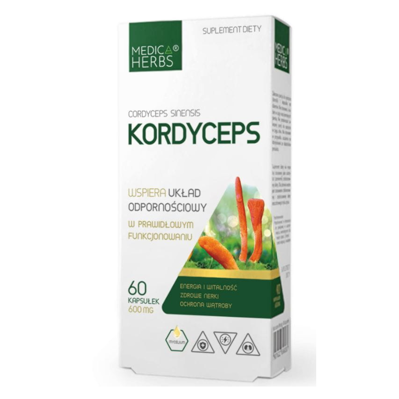 Medica Herbs Kordyceps 60 kaps - Adaptogen na stres i energię