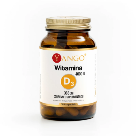 Yango Witamina D3 4000IU 365 kaps. - Wsparcie odporności i kości