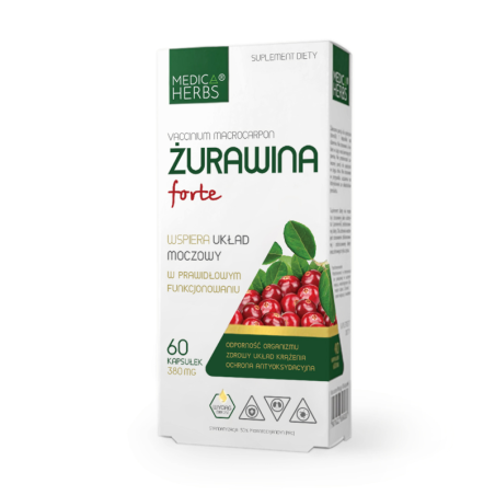 Medica Herbs Żurawina Forte 60 kaps. - Wsparcie układu moczowego